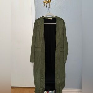 Solitaire Dark Green Women's Trench Coat